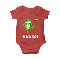 Resist Frog Kicking Crown Baby Onesie Funny No Kings In America Free Portland - Wonder Print Shop