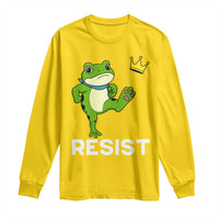 Resist Frog Kicking Crown Long Sleeve Shirt Funny No Kings In America Free Portland - Wonder Print Shop