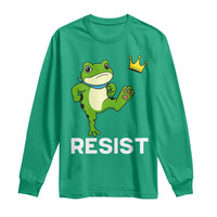 Resist Frog Kicking Crown Long Sleeve Shirt Funny No Kings In America Free Portland - Wonder Print Shop