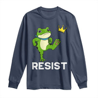 Resist Frog Kicking Crown Long Sleeve Shirt Funny No Kings In America Free Portland - Wonder Print Shop