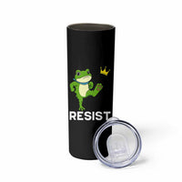 Resist Frog Kicking Crown Skinny Tumbler Funny No Kings In America Free Portland - Wonder Print Shop