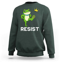 Resist Frog Kicking Crown Sweatshirt Funny No Kings In America Free Portland - Wonder Print Shop