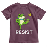 Resist Frog Kicking Crown Toddler T Shirt Funny No Kings In America Free Portland - Wonder Print Shop