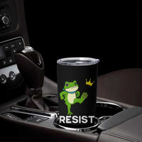 Resist Frog Kicking Crown Tumbler Cup Funny No Kings In America Free Portland - Wonder Print Shop