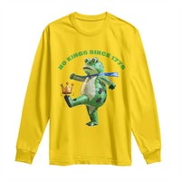 No Kings Since 1776 Frog Long Sleeve Shirt Funny Inflatable Frog Meme Protest Portland - Wonder Print Shop