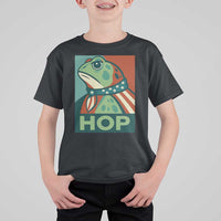 Hop Patriotic Frog T Shirt For Kid Resist Protest Poster Graphic - Wonder Print Shop
