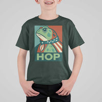 Hop Patriotic Frog T Shirt For Kid Resist Protest Poster Graphic - Wonder Print Shop