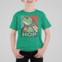 Hop Patriotic Frog T Shirt For Kid Resist Protest Poster Graphic - Wonder Print Shop