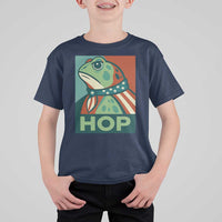 Hop Patriotic Frog T Shirt For Kid Resist Protest Poster Graphic - Wonder Print Shop