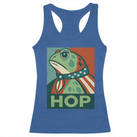 Hop Patriotic Frog Racerback Tank Top Resist Protest Poster Graphic - Wonder Print Shop