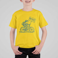Cycling Protest Frog T Shirt For Kid Resist Free Portland Retro Graphic - Wonder Print Shop