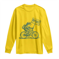 Cycling Protest Frog Long Sleeve Shirt Resist Free Portland Retro Graphic - Wonder Print Shop