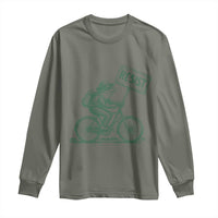 Cycling Protest Frog Long Sleeve Shirt Resist Free Portland Retro Graphic - Wonder Print Shop