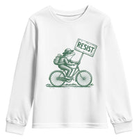 Cycling Protest Frog Youth Sweatshirt Resist Free Portland Retro Graphic - Wonder Print Shop