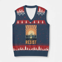 Frog Resist V-Neck Knit Sweater Vest Bold Protest Free Portland - Wonder Print Shop