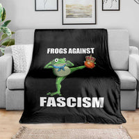 Frogs Against Fascism Throw Blanket No Fascist No Kings Funny Portland Frog Protest - Wonder Print Shop