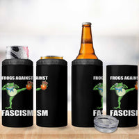 Frogs Against Fascism 4 in 1 Can Cooler Tumbler No Fascist No Kings Funny Portland Frog Protest - Wonder Print Shop