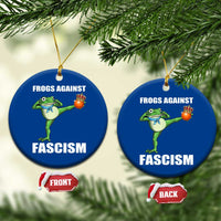 Frogs Against Fascism Ceramic Ornament No Fascist No Kings Funny Portland Frog Protest - Wonder Print Shop