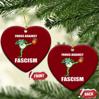 Frogs Against Fascism Ceramic Ornament No Fascist No Kings Funny Portland Frog Protest - Wonder Print Shop