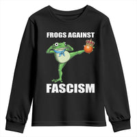 Frogs Against Fascism Youth Sweatshirt No Fascist No Kings Funny Portland Frog Protest - Wonder Print Shop