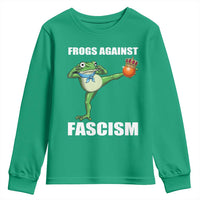 Frogs Against Fascism Youth Sweatshirt No Fascist No Kings Funny Portland Frog Protest - Wonder Print Shop