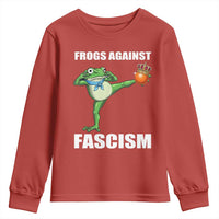 Frogs Against Fascism Youth Sweatshirt No Fascist No Kings Funny Portland Frog Protest - Wonder Print Shop