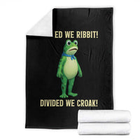 United We Ribbit Frog Protest Throw Blanket Divided We Croak Free Portland Resist 2025 - Wonder Print Shop