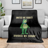 United We Ribbit Frog Protest Throw Blanket Divided We Croak Free Portland Resist 2025 - Wonder Print Shop