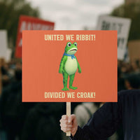 United We Ribbit Frog Protest Protest Sign Divided We Croak Free Portland Resist 2025 - Wonder Print Shop