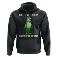 United We Ribbit Frog Protest Hoodie Divided We Croak Free Portland Resist 2025 - Wonder Print Shop