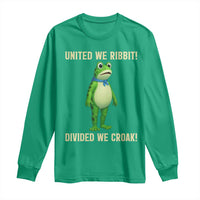 United We Ribbit Frog Protest Long Sleeve Shirt Divided We Croak Free Portland Resist 2025 - Wonder Print Shop