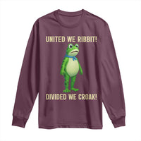 United We Ribbit Frog Protest Long Sleeve Shirt Divided We Croak Free Portland Resist 2025 - Wonder Print Shop