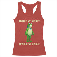 United We Ribbit Frog Protest Racerback Tank Top Divided We Croak Free Portland Resist 2025 - Wonder Print Shop