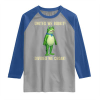 United We Ribbit Frog Protest Raglan Shirt Divided We Croak Free Portland Resist 2025 - Wonder Print Shop
