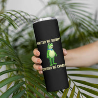 United We Ribbit Frog Protest Skinny Tumbler Divided We Croak Free Portland Resist 2025 - Wonder Print Shop