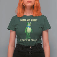United We Ribbit Frog Protest T Shirt For Women Divided We Croak Free Portland Resist 2025 - Wonder Print Shop