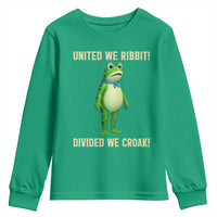 United We Ribbit Frog Protest Youth Sweatshirt Divided We Croak Free Portland Resist 2025 - Wonder Print Shop
