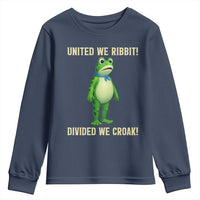 United We Ribbit Frog Protest Youth Sweatshirt Divided We Croak Free Portland Resist 2025 - Wonder Print Shop