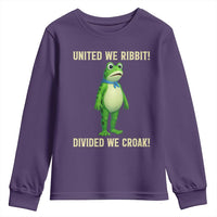 United We Ribbit Frog Protest Youth Sweatshirt Divided We Croak Free Portland Resist 2025 - Wonder Print Shop