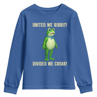 United We Ribbit Frog Protest Youth Sweatshirt Divided We Croak Free Portland Resist 2025 - Wonder Print Shop