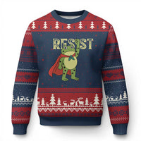 Resist Super Frog Ugly Christmas Sweater Free Portland Political Satire Retro Graphic - Wonder Print Shop