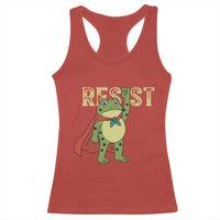 Resist Super Frog Racerback Tank Top Free Portland Political Satire Retro Graphic - Wonder Print Shop