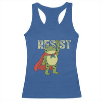Resist Super Frog Racerback Tank Top Free Portland Political Satire Retro Graphic - Wonder Print Shop