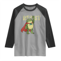Resist Super Frog Raglan Shirt Free Portland Political Satire Retro Graphic - Wonder Print Shop