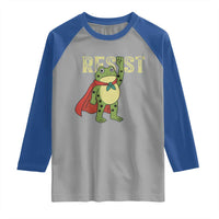 Resist Super Frog Raglan Shirt Free Portland Political Satire Retro Graphic - Wonder Print Shop