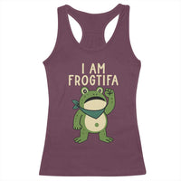 I Am Frogtifa Racerback Tank Top Frog Resist Antifascist with Raised Fist Bandana - Wonder Print Shop