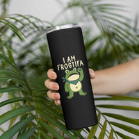 I Am Frogtifa Skinny Tumbler Frog Resist Antifascist with Raised Fist Bandana - Wonder Print Shop