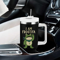 I Am Frogtifa Tumbler With Handle Frog Resist Antifascist with Raised Fist Bandana - Wonder Print Shop