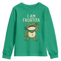 I Am Frogtifa Youth Sweatshirt Frog Resist Antifascist with Raised Fist Bandana - Wonder Print Shop