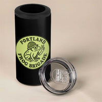Portland Frog Brigade 4 in 1 Can Cooler Tumbler Peace Frog Protest Badge - Wonder Print Shop